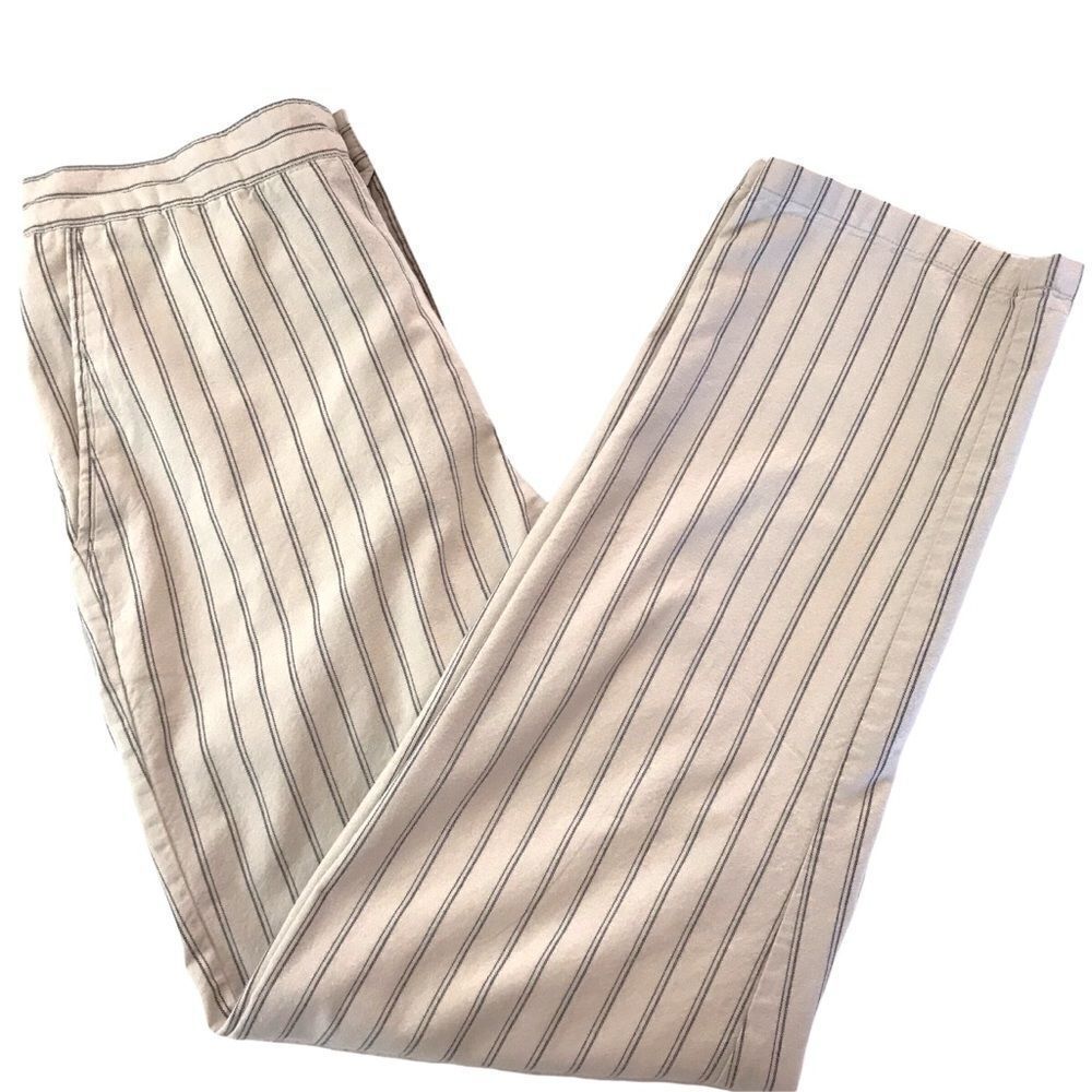 Forever 21 cream with thin blue strips cotton pants size M